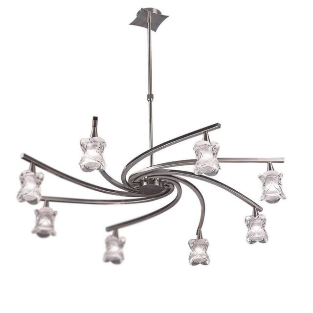 Netlighting Rosa Del Desierto Telescopic Pendant 8 Light G9 Satin Nickel in Grey - image 1