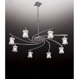 Netlighting Rosa Del Desierto Telescopic Pendant 8 Light G9 Satin Nickel in Grey - thumbnail 2
