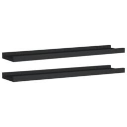 Berkfield Home Picture Frame Ledge Shelves 2 pcs Black 60x9x3 cm MDF - Size: 60 x 9 x 3 cm - thumbnail 1