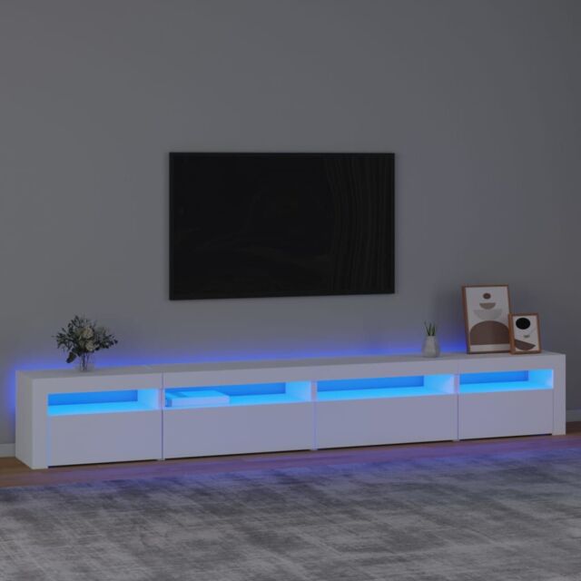 Berkfield Home TV Cabinet with LED Lights White 270x35x40 cm - Size: 270 x 35 x 40 cm - image 1