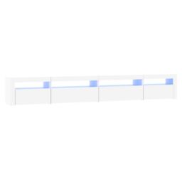 Berkfield Home TV Cabinet with LED Lights White 270x35x40 cm - Size: 270 x 35 x 40 cm - thumbnail 2
