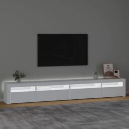 Berkfield Home TV Cabinet with LED Lights White 270x35x40 cm - Size: 270 x 35 x 40 cm - thumbnail 3