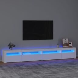 Berkfield Home TV Cabinet with LED Lights White 270x35x40 cm - Size: 270 x 35 x 40 cm - thumbnail 1