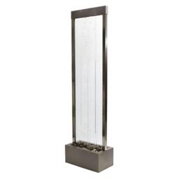 Primrose Bubble Water Wall Stainless Steel Feature Colour Changing LEDs 184cm in Metallic Silver - thumbnail 2