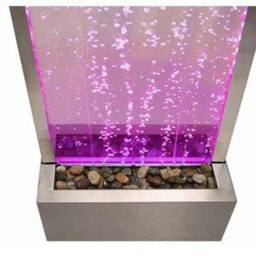 Primrose Bubble Water Wall Stainless Steel Feature Colour Changing LEDs 184cm in Metallic Silver - thumbnail 5
