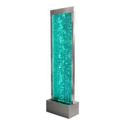 Primrose Bubble Water Wall Stainless Steel Feature Colour Changing LEDs 184cm in Metallic Silver - thumbnail 1