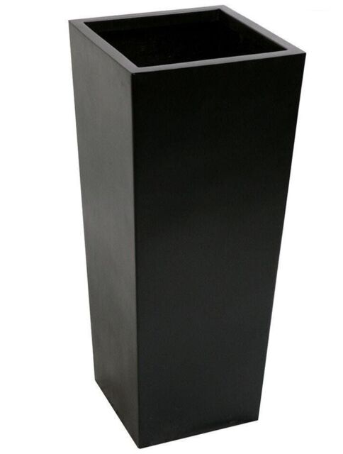 Primrose Black Flared Tapered Outdoor Planter Zinc Galvanised Pot 116cm x 52cm - Size: 116 cm x 52 cm - image 1