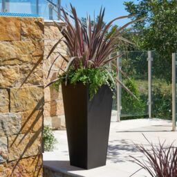 Primrose Black Flared Tapered Outdoor Planter Zinc Galvanised Pot 116cm x 52cm - Size: 116 cm x 52 cm - thumbnail 2