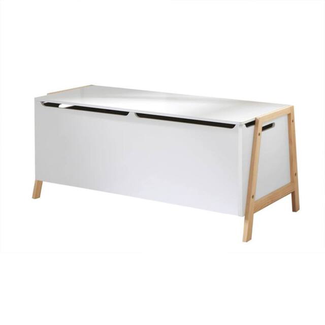 CALICOSY Storage Chest With 2 Compartments For Children, 99 Cm Long - LEON in White - image 1