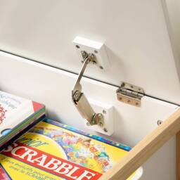 CALICOSY Storage Chest With 2 Compartments For Children, 99 Cm Long - LEON in White - thumbnail 8
