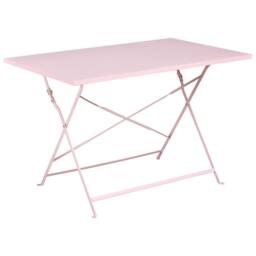 Wyld and Coco Pastel Pink Steel Folding Dining Set - 4-Seater Space-Saving - thumbnail 9