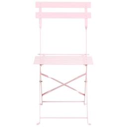 Wyld and Coco Pastel Pink Steel Folding Dining Set - 4-Seater Space-Saving - thumbnail 5