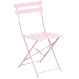 Wyld and Coco Pastel Pink Steel Folding Dining Set - 4-Seater Space-Saving - thumbnail 3