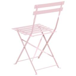 Wyld and Coco Pastel Pink Steel Folding Dining Set - 4-Seater Space-Saving - thumbnail 6