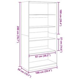 Berkfield Home Wardrobe Sonoma Oak 100x50x200 cm Engineered Wood in Light Brown - Size: 100 x 50 x 200 cm - thumbnail 9