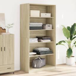 Berkfield Home Wardrobe Sonoma Oak 100x50x200 cm Engineered Wood in Light Brown - Size: 100 x 50 x 200 cm - thumbnail 2