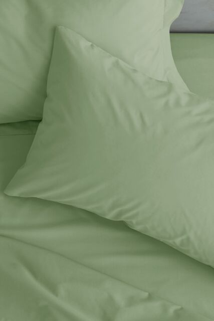 Catherine Lansfield 'Easy Iron Percale' Standard Pillowcase Pair in Light Green - Size: Standard Pillow Case - image 1