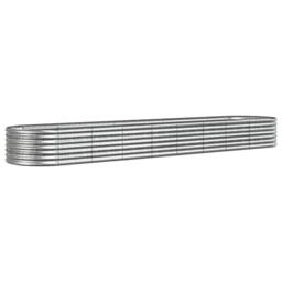 Berkfield Home Garden Raised Bed Powder-coated Steel 368x80x36 cm Silver - Size: 368 x 80 x 36 cm - thumbnail 3