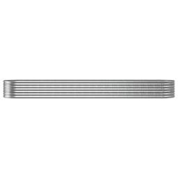 Berkfield Home Garden Raised Bed Powder-coated Steel 368x80x36 cm Silver - Size: 368 x 80 x 36 cm
