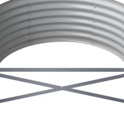 Berkfield Home Garden Raised Bed Powder-coated Steel 368x80x36 cm Silver - Size: 368 x 80 x 36 cm - thumbnail 5