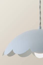 ValueLights Millie Metal Flower Style Scallop Ceiling Pendant Light in Baby Blue - thumbnail 4
