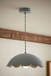 ValueLights Millie Metal Flower Style Scallop Ceiling Pendant Light in Baby Blue