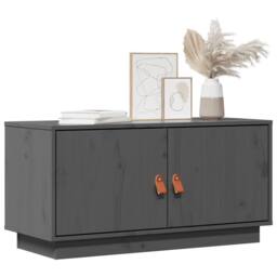 Berkfield Home TV Cabinet Grey 80x34x40 cm Solid Wood Pine - Size: 80 x 34 x 40 cm