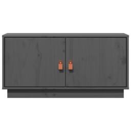 Berkfield Home TV Cabinet Grey 80x34x40 cm Solid Wood Pine - Size: 80 x 34 x 40 cm - thumbnail 4