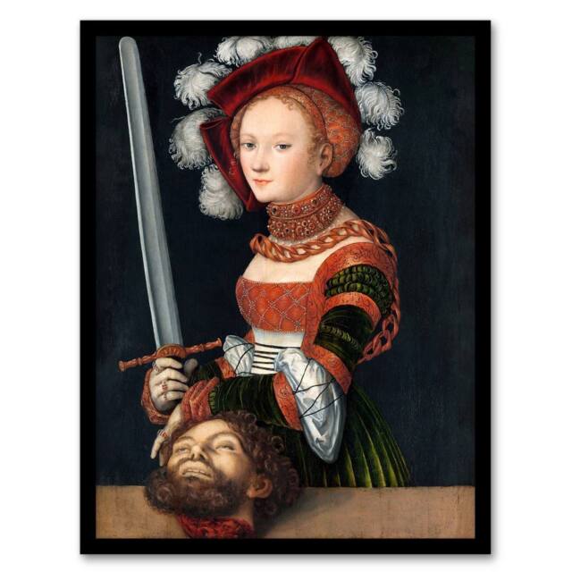 Artery8 Lucas Cranach Judith With The Head of Holofernes Framed Wall Art Print - Size: A4 - image 1