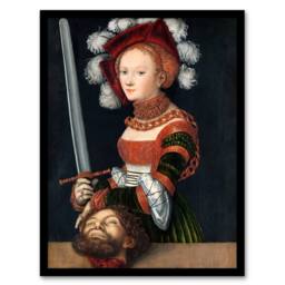 Artery8 Lucas Cranach Judith With The Head of Holofernes Framed Wall Art Print - Size: A4 - thumbnail 1