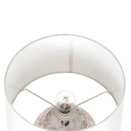 Wyld and Coco Beige Ceramic Table Lamp 50cm - Crackled Texture White Shade - thumbnail 6