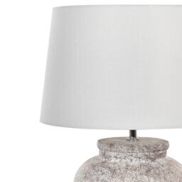 Wyld and Coco Beige Ceramic Table Lamp 50cm - Crackled Texture White Shade - thumbnail 5