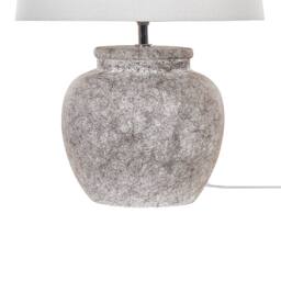 Wyld and Coco Beige Ceramic Table Lamp 50cm - Crackled Texture White Shade - thumbnail 7