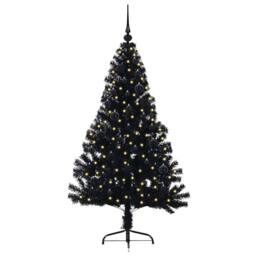 Berkfield Home Beautiful Artificial Pre-lit Christmas Tree Black 150 cm PVC - thumbnail 1