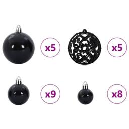Berkfield Home Beautiful Artificial Pre-lit Christmas Tree Black 150 cm PVC - thumbnail 8