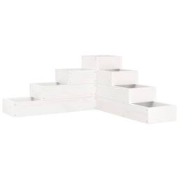 Berkfield Home Beautiful Garden Planter 4-Tier 80.5x79x36 cm White Solid Wood Pine - thumbnail 3