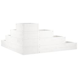 Berkfield Home Beautiful Garden Planter 4-Tier 80.5x79x36 cm White Solid Wood Pine - thumbnail 6
