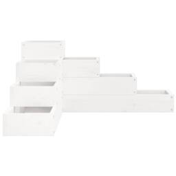 Berkfield Home Beautiful Garden Planter 4-Tier 80.5x79x36 cm White Solid Wood Pine - thumbnail 5