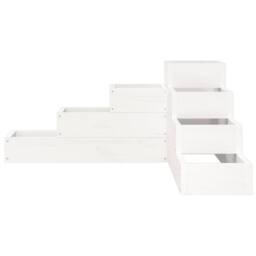 Berkfield Home Beautiful Garden Planter 4-Tier 80.5x79x36 cm White Solid Wood Pine - thumbnail 4