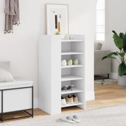 Berkfield Home Shoe Cabinet White 52x37.5x100 cm Engineered Wood - thumbnail 3