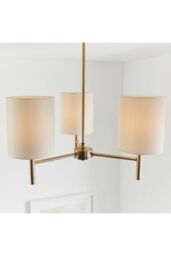Netlighting Brio 3 Light Semi Flush Multi Arm Ceiling Light Antique Brass E14 in Gold - thumbnail 4