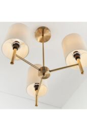 Netlighting Brio 3 Light Semi Flush Multi Arm Ceiling Light Antique Brass E14 in Gold - thumbnail 5
