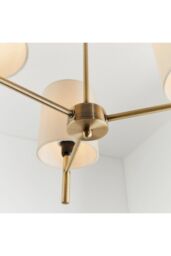 Netlighting Brio 3 Light Semi Flush Multi Arm Ceiling Light Antique Brass E14 in Gold - thumbnail 6