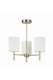 Netlighting Brio 3 Light Semi Flush Multi Arm Ceiling Light Antique Brass E14 in Gold - thumbnail 1
