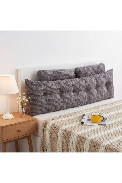 Living and Home Triangle Wedge Headboard Pillow Backrest Support Cushion in Dark Grey - image 1