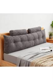 Living and Home Triangle Wedge Headboard Pillow Backrest Support Cushion in Dark Grey - thumbnail 3