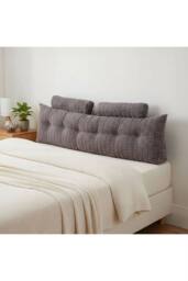 Living and Home Triangle Wedge Headboard Pillow Backrest Support Cushion in Dark Grey - thumbnail 4