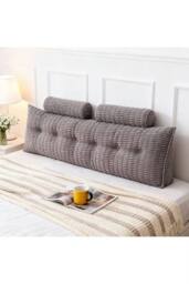 Living and Home Triangle Wedge Headboard Pillow Backrest Support Cushion in Dark Grey - thumbnail 2
