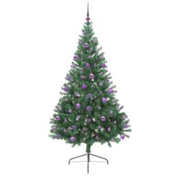 Berkfield Home Artificial Pre-lit Christmas Tree Green 210 cm PVC - thumbnail 4