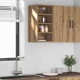 Berkfield Home Hanging Cabinet Artisan Oak 30x29.5x60 cm Engineered Wood in Brown - thumbnail 2